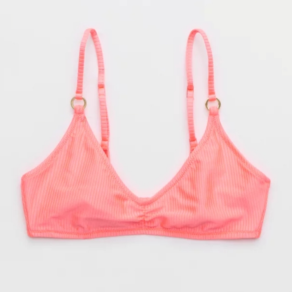 NWT Aerie Beach Babe Shine Rib Voop Bikini Top